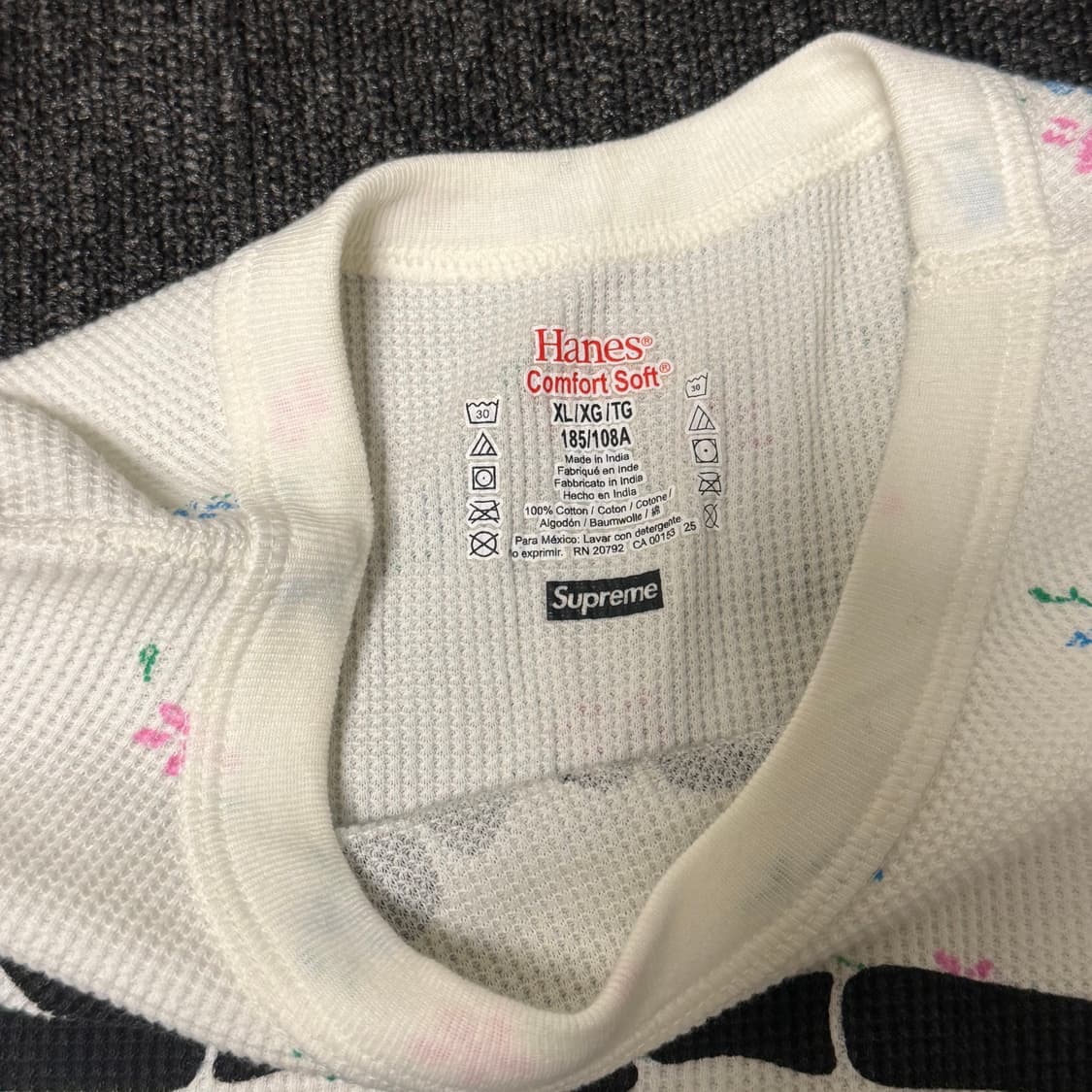 [XL] 슈프림 헤인즈 본즈 써멀 크루 플로럴 (1개입) - 25FW 상품이미지3