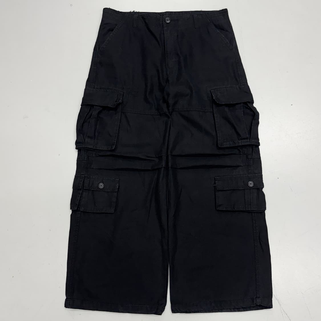 멀티포켓 Y2K 탄창 와이드 빈티지 블랙 카고팬츠 상품이미지2