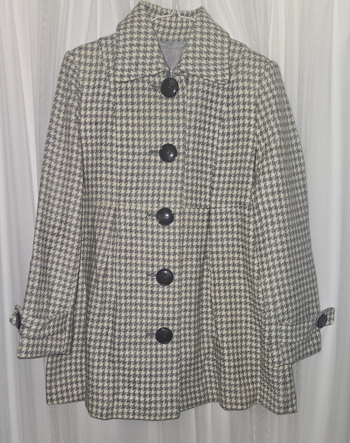 빈티지 밀크라떼 하운드체크 울 코트 원피스 니혼진 공겜여주 히메갸루 모리 상품이미지2