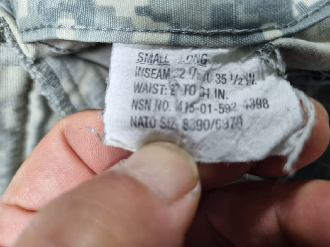 (정품)acu 미군 전투복바지 숏롱(30-31인치) 상품이미지4