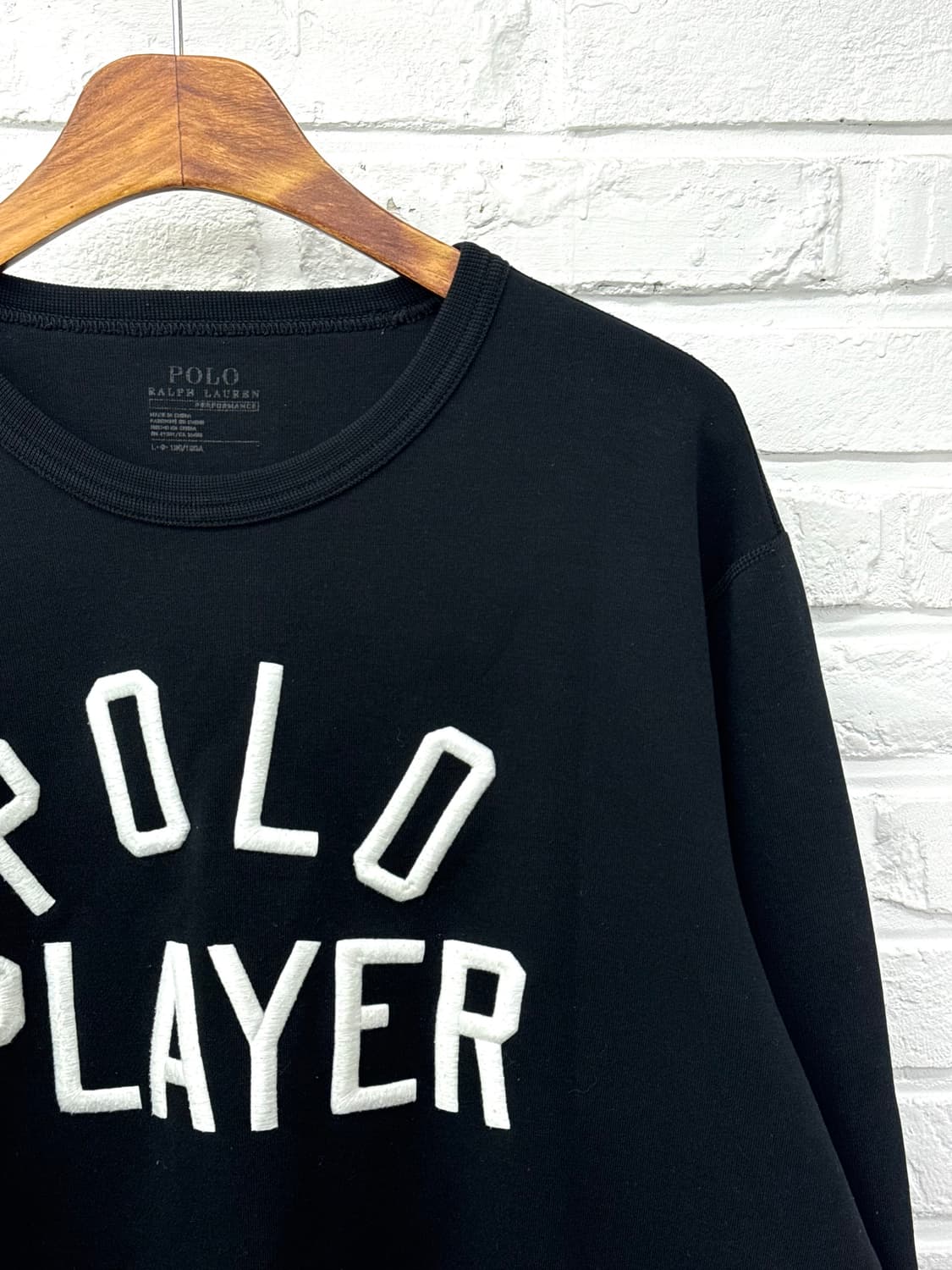 폴로 블랙 레터링 자수 맨투맨 상품이미지4