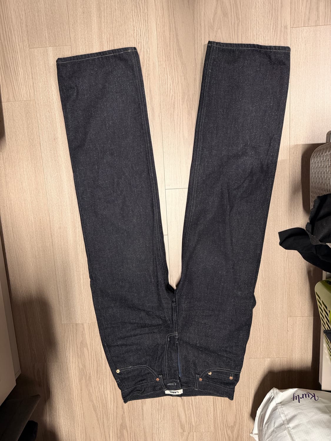 라벨아카이브 wide fit jeans raw nep denim 상품이미지4