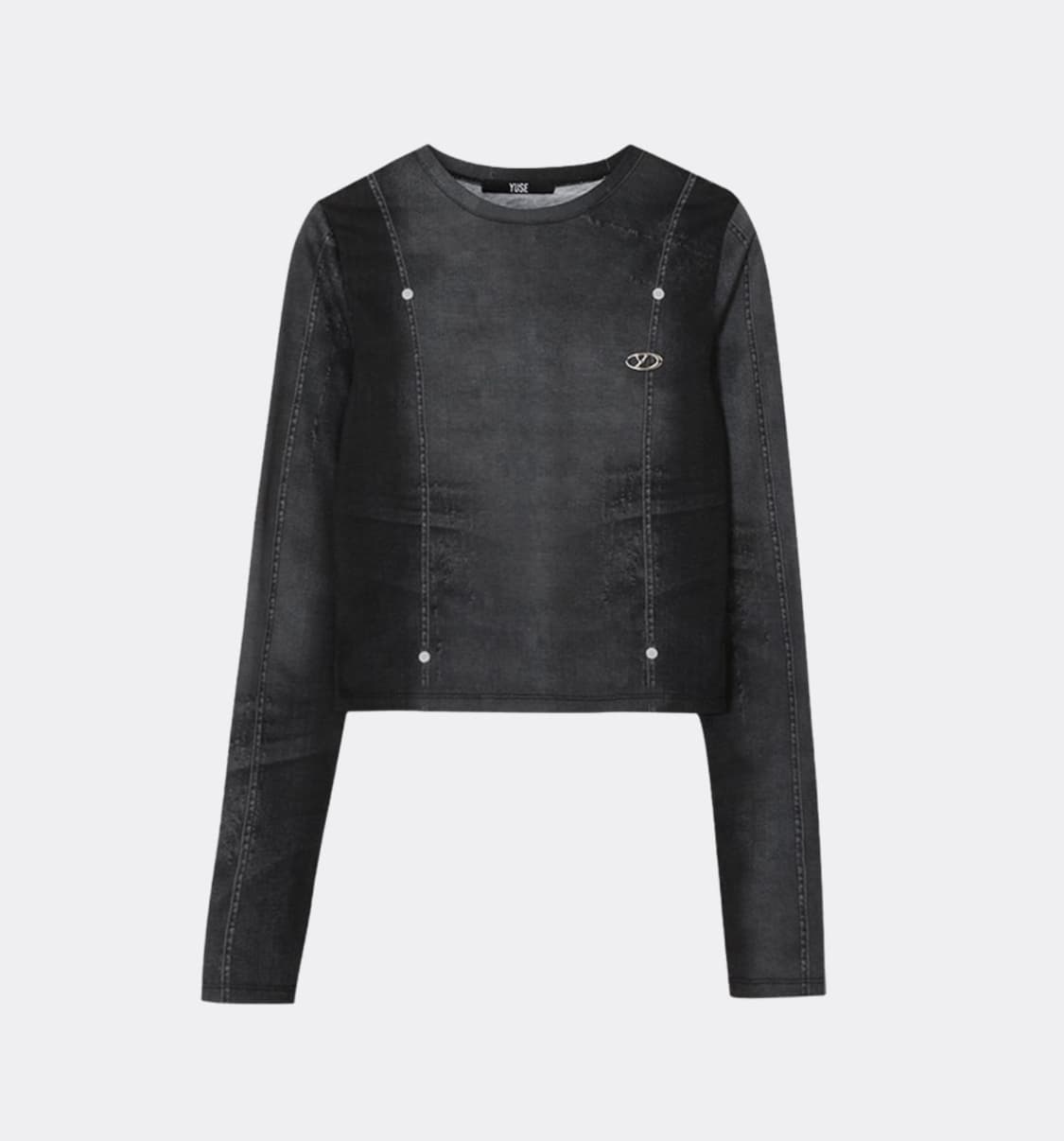 YUSE 블랙 워싱 데님 롱슬리브/컷아웃 롱슬리브 상품이미지2