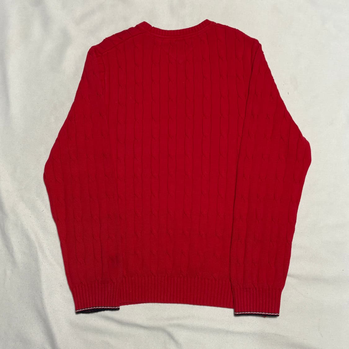 L 타미힐피거 레드 케이블 니트 상품이미지3