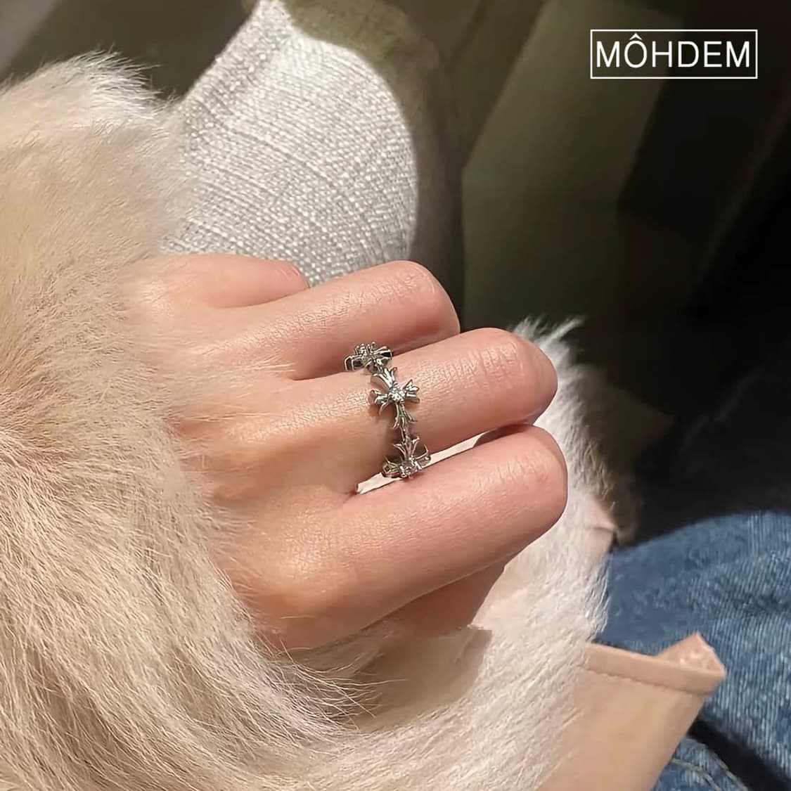 [Unisex] 크로스 크롬 실버 반지 상품이미지7