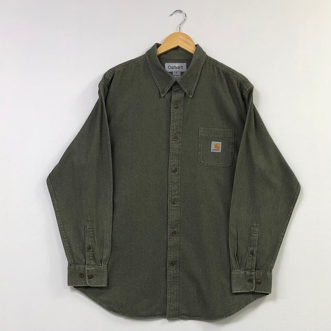 XL 칼하트 카키 데님 셔츠 상품이미지2