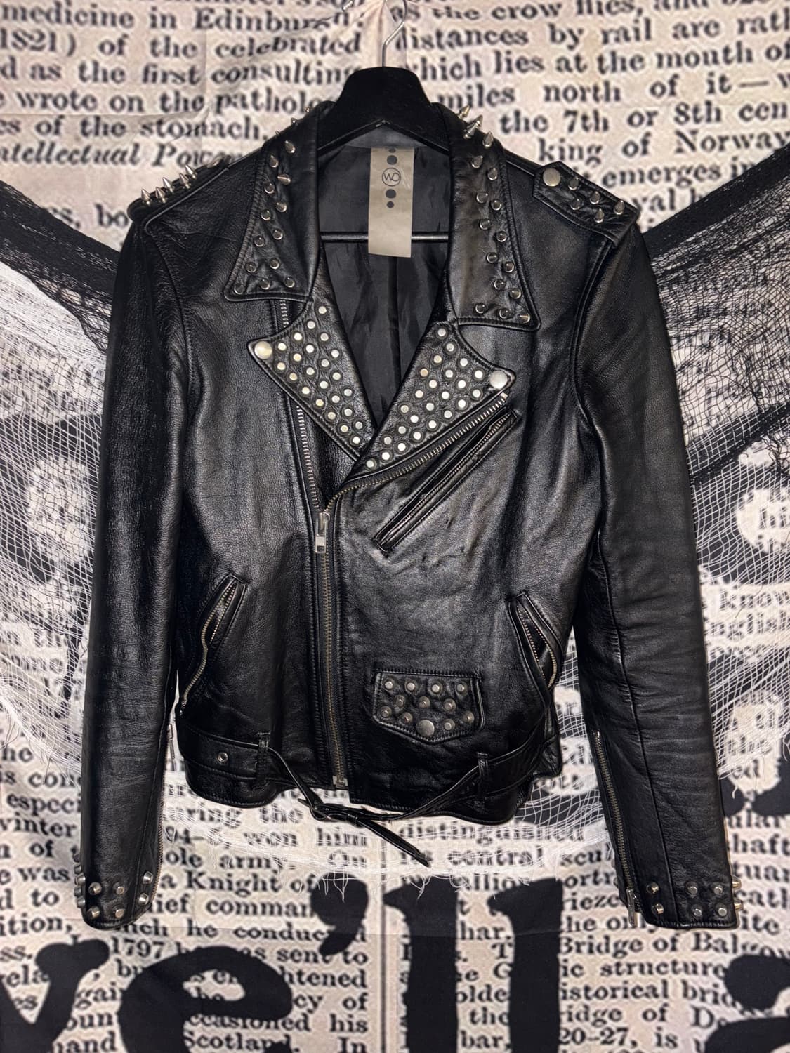 Punk black leater jk 상품이미지6