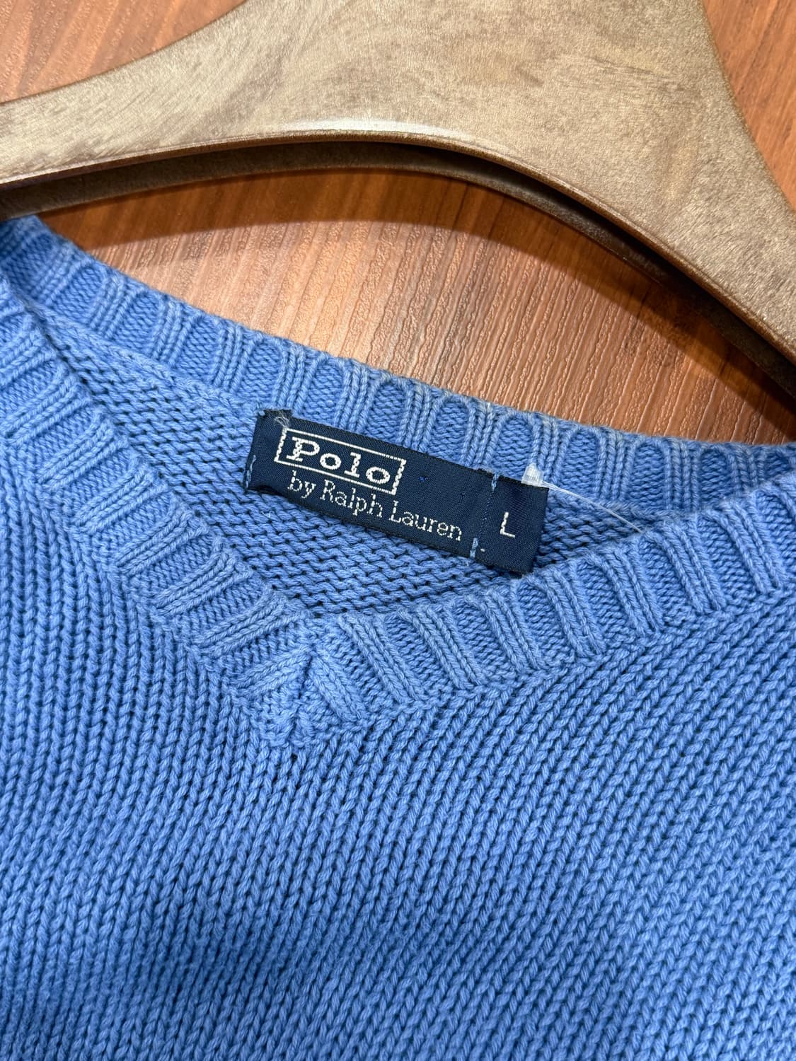 90-00s Polo RL 폴로 랄프로렌 브이넥 니트 (sky blue) 상품이미지7