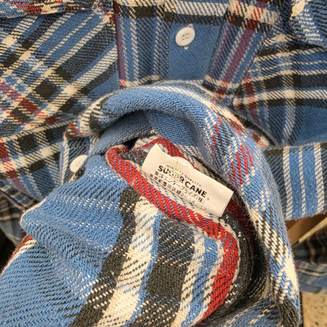 [Sugar Cane] 슈가케인 블루체크 플란넬 셔츠 상품이미지5