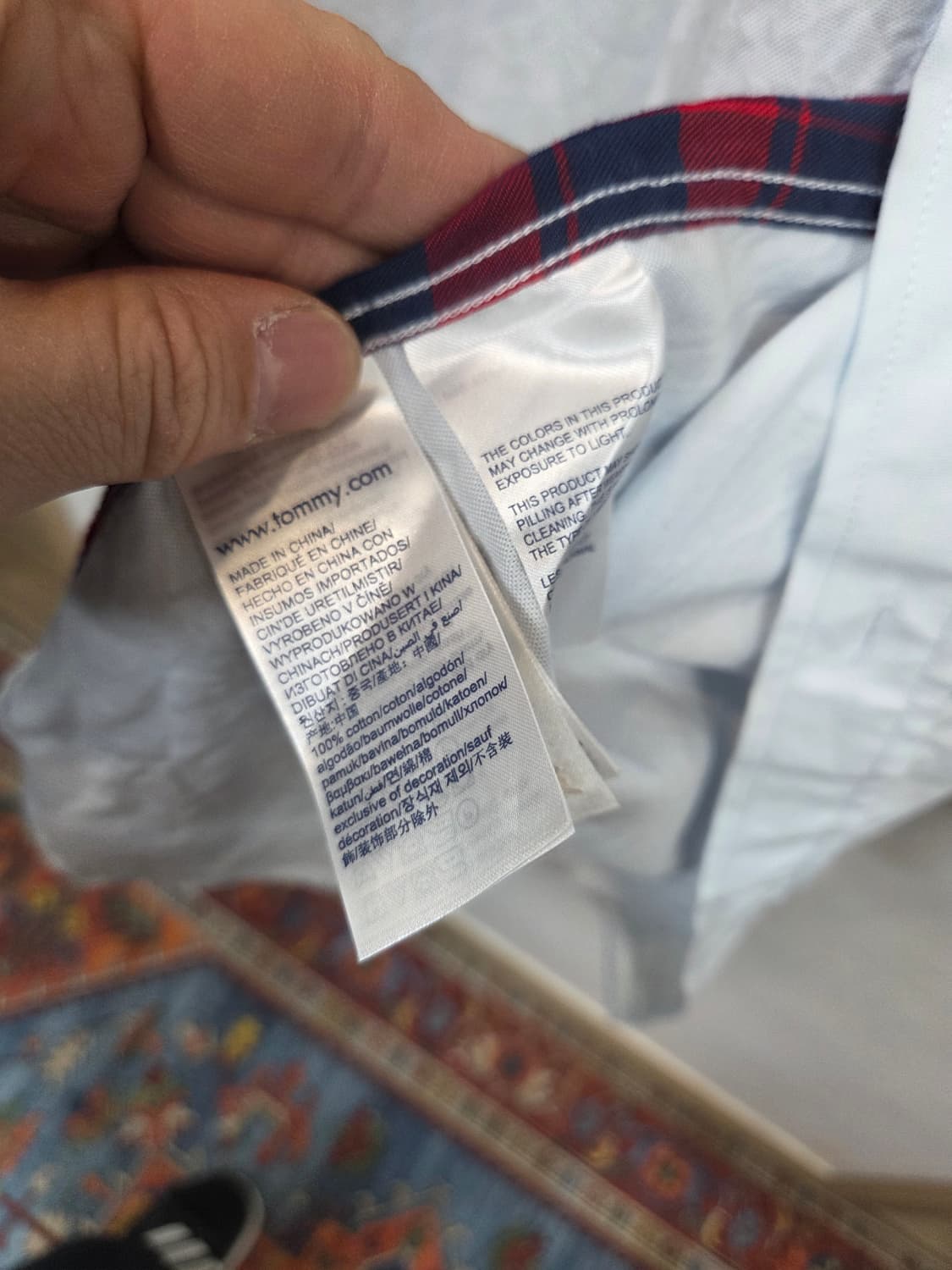 타미힐피거 체크패치 셔츠 긴팔 xl 릴렉스드핏  상품이미지4