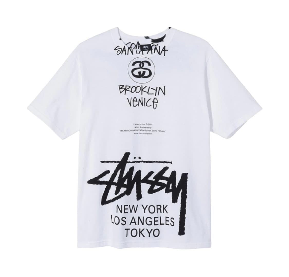 (M)스투시 x타카히로미야시타 더 솔로이스트 40 월드투어 티셔츠 반팔 상품이미지2