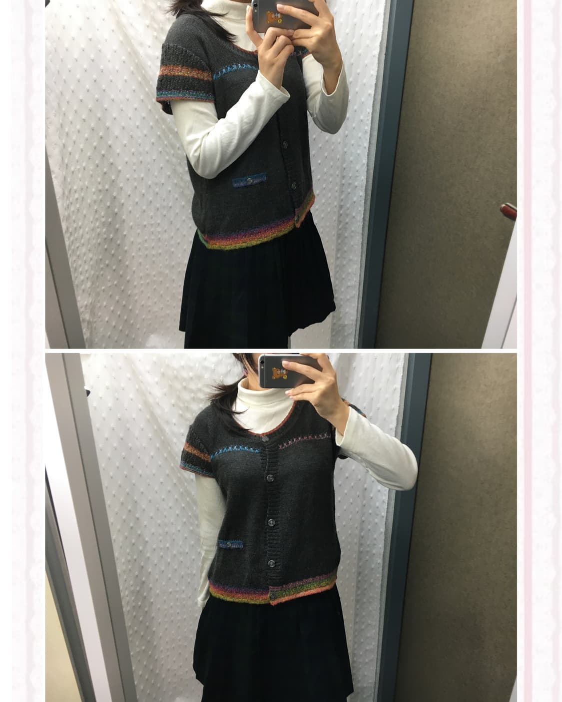 그레이 반소매 니트 상품이미지1