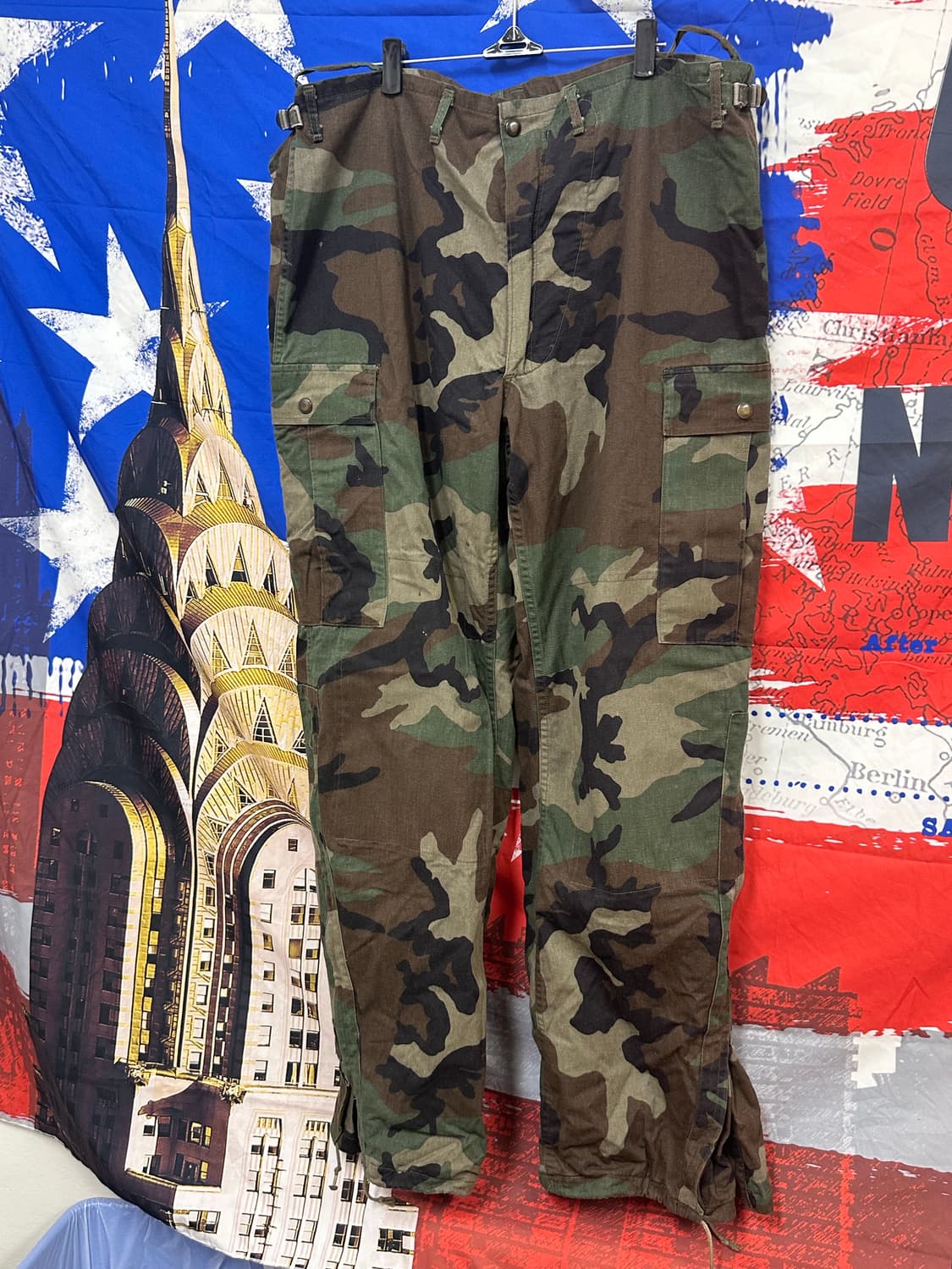 s급빈티지 카모밀리터리 와이드 팬츠 36 상품이미지3