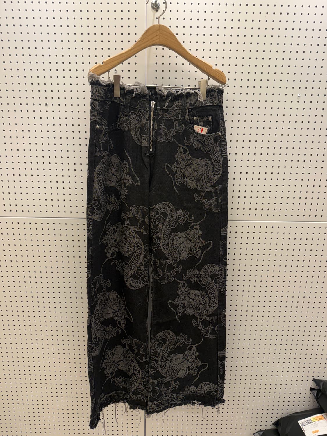 드래곤 패턴 와이드 데님 팬츠 U846 상품이미지3