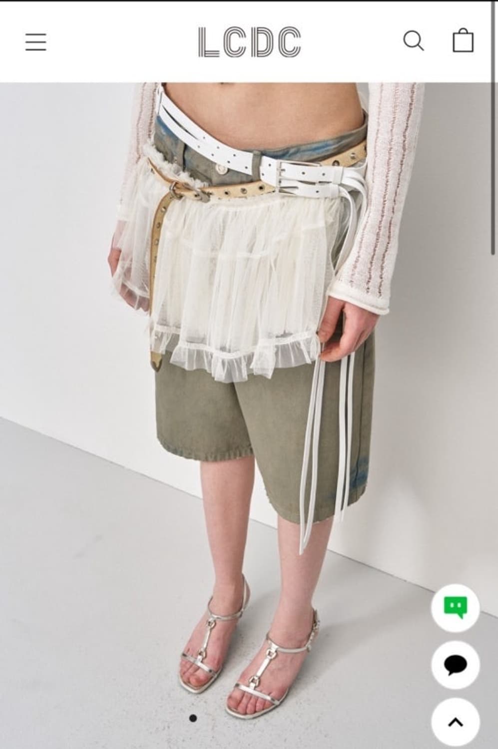 LCDC 웨스턴 크랙 벨트 베이지 상품이미지1