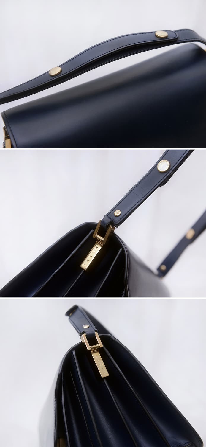 마르니 (MARNI) 트렁크백 미듐 카프스킨 네이비블루 (숄더.크로스) 상품이미지9