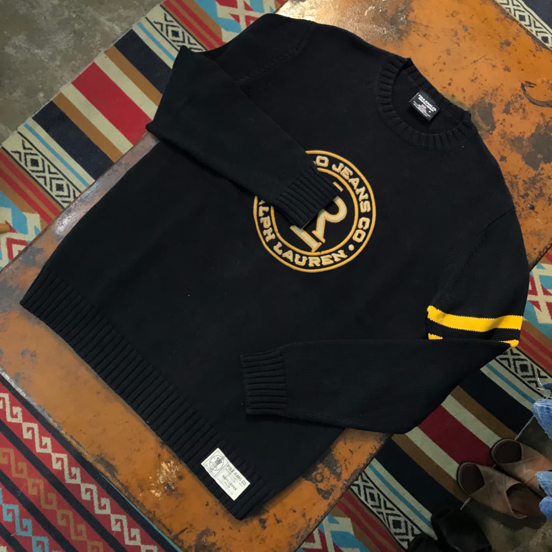 폴로 진스 PRL 로고 블랙 코튼 니트 남성 105 사이즈 상품이미지2