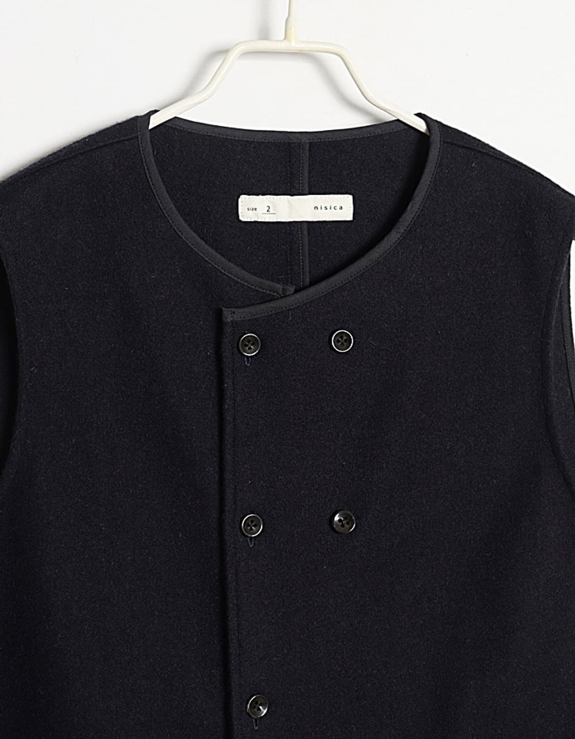 NISICA 더블 버튼 울 베스트 상품이미지3