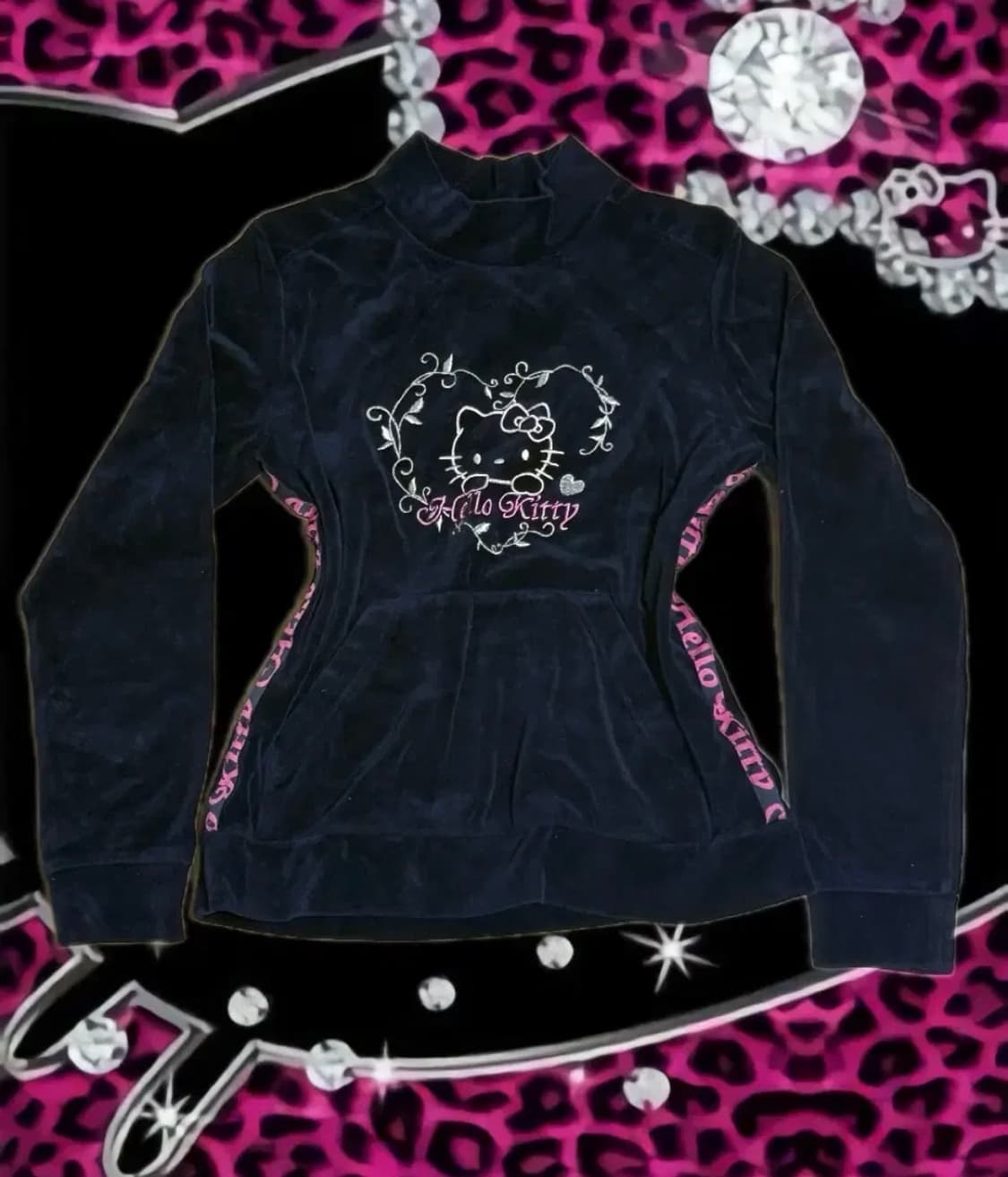 헬로키티 다크네이비 갸루 벨벳 롱슬리브 상품이미지1