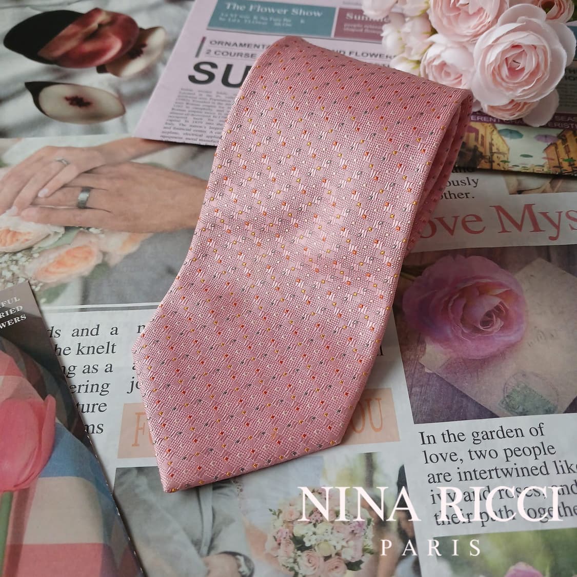 니나리치 실크 핑크 미니 패턴 넥타이 9.1cm A+등급 A19508
 상품이미지2