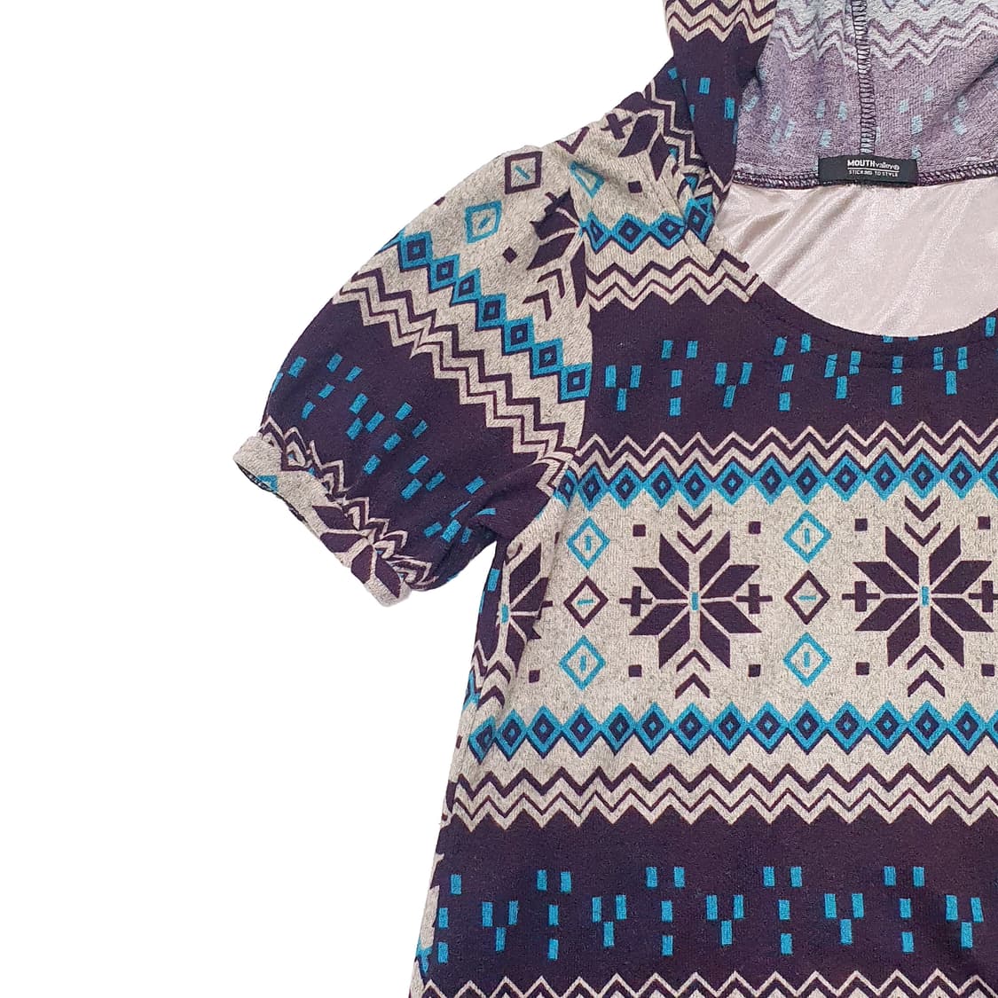 노르딕 반소매 후드 프릴 레이어드 원피스 상품이미지6