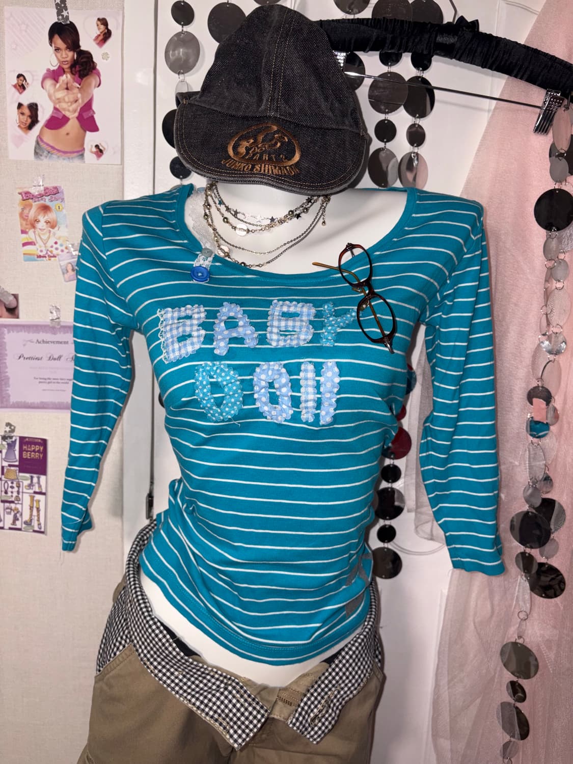 blue stripe baby doll top 상품이미지1