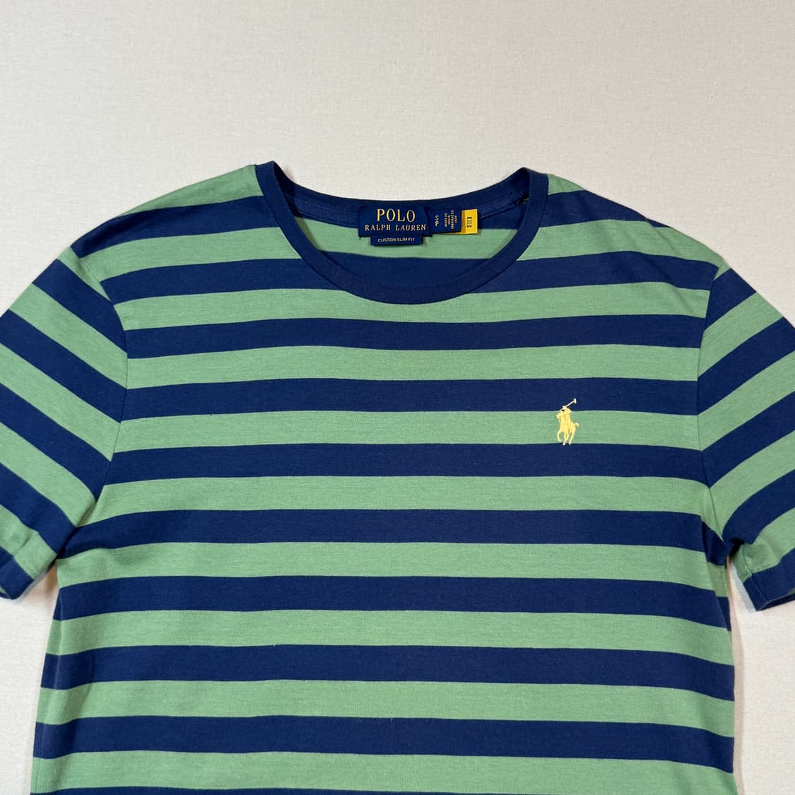 S) 폴로 랄프로렌 스트라이프 반팔 티셔츠 신형 큐알탭 상품이미지3