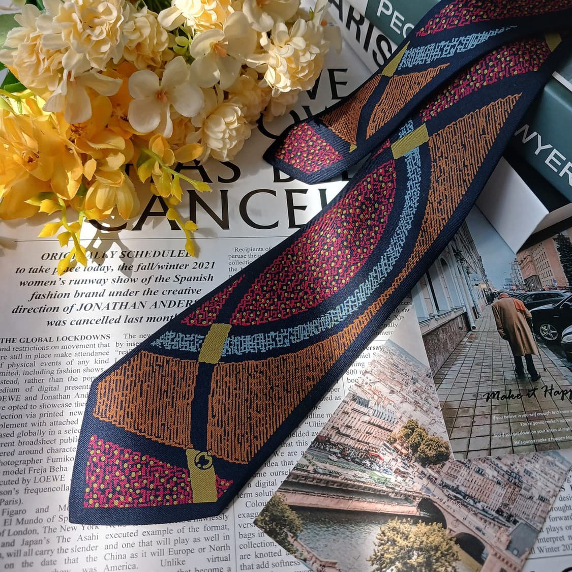 MILASCHON 밀라숀 실크 네이비 넥타이 8.7cm A등급 e806
 상품이미지4