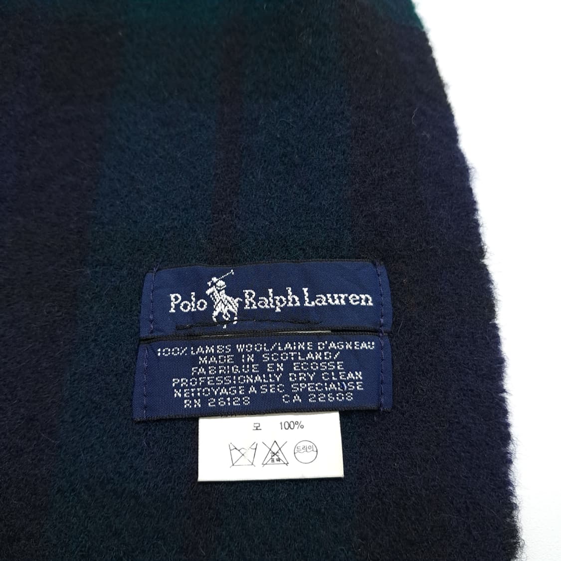 MX347 폴로 랄프로렌 블랙워치 타탄체크 램스울 목도리 머플러 상품이미지6