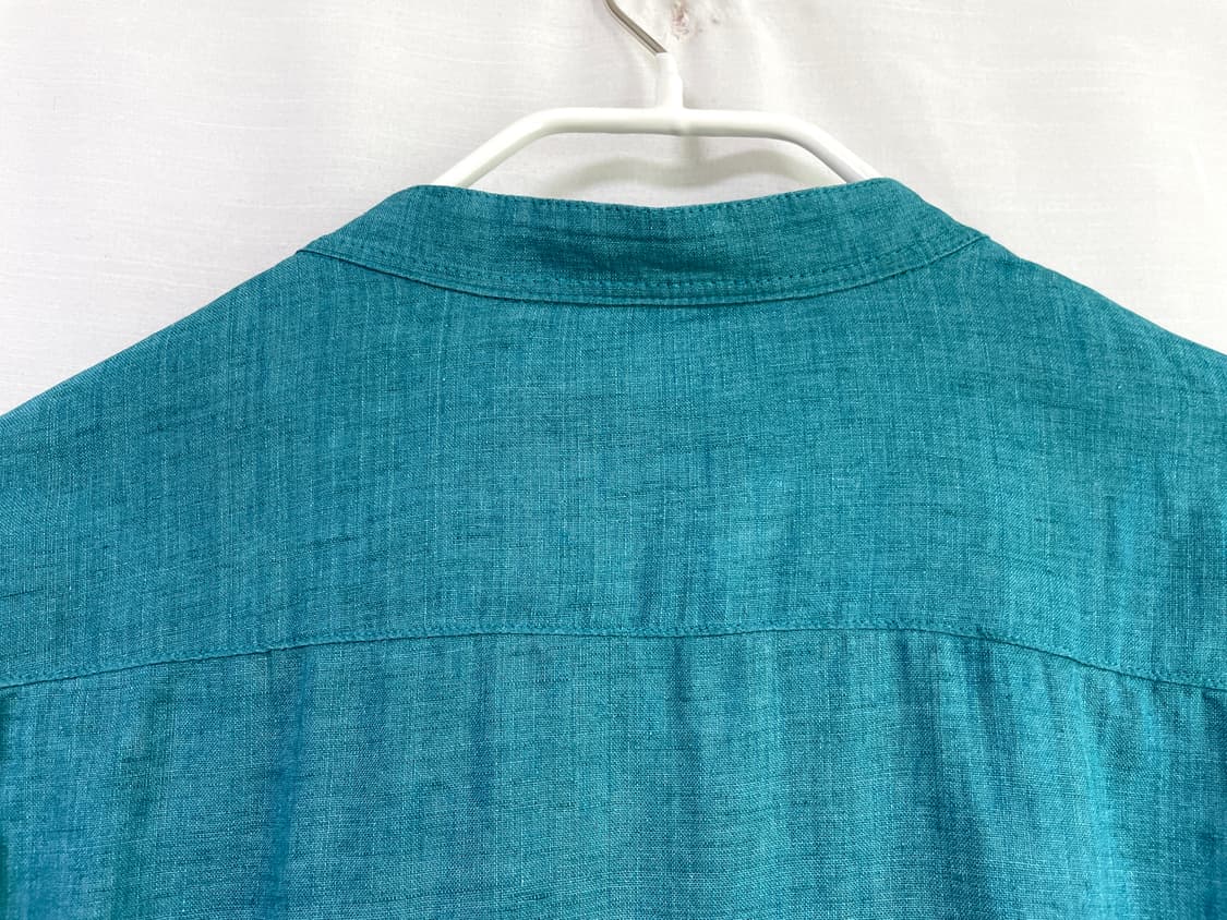 한섬 타임옴므 TIME 논카라 브이넥 린넨 셔츠 100 _ 청록 상품이미지7