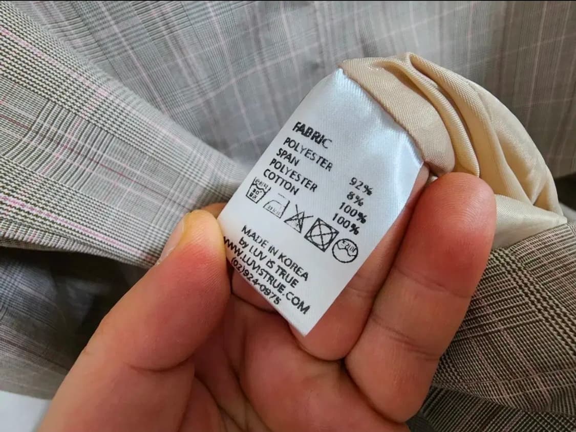 (F)여성 러브이즈트루 리본 포인트 체크 코트 봄가을 상품이미지5