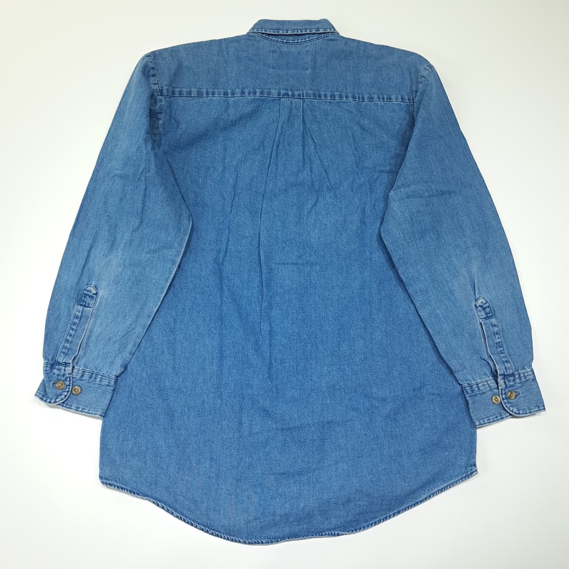 CL511 M 디키즈 90s 멕시코판 코튼 버튼다운 중청 데님셔츠 남방 상품이미지9