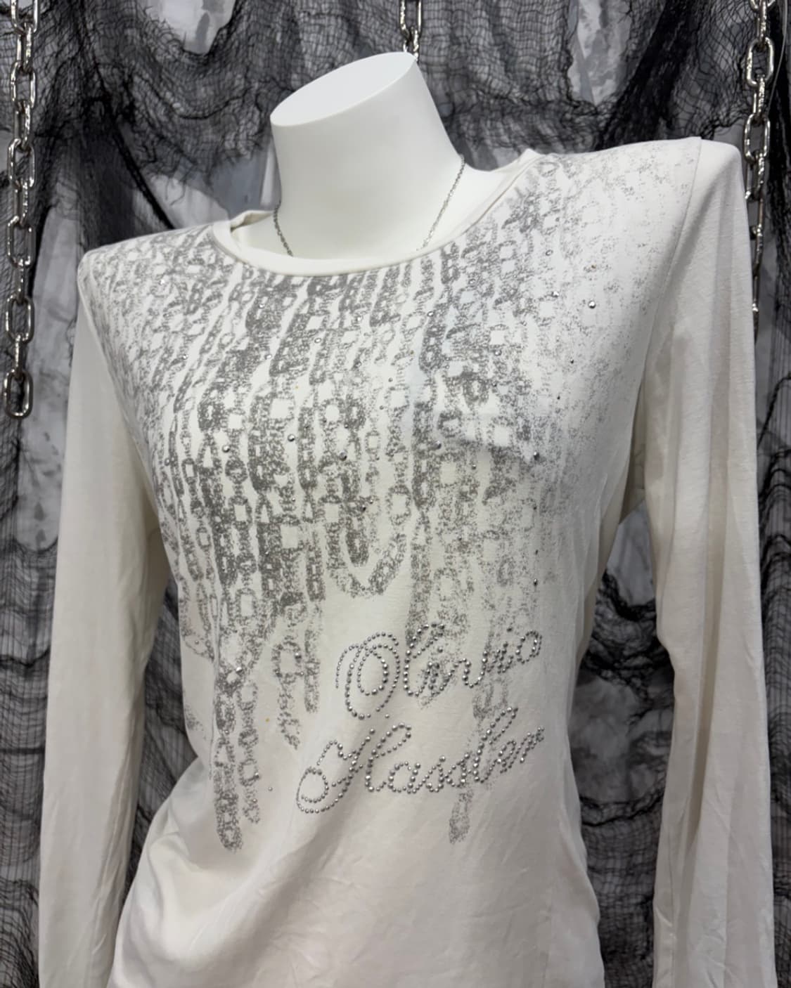 Y2K hassier chain cubic long sleeve 상품이미지5