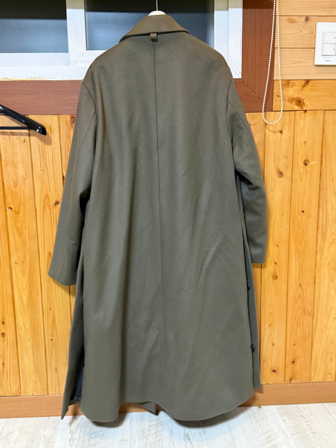 넌블랭크 캐시미어 사이드 딥 밴트 코트 카키 M 상품이미지3