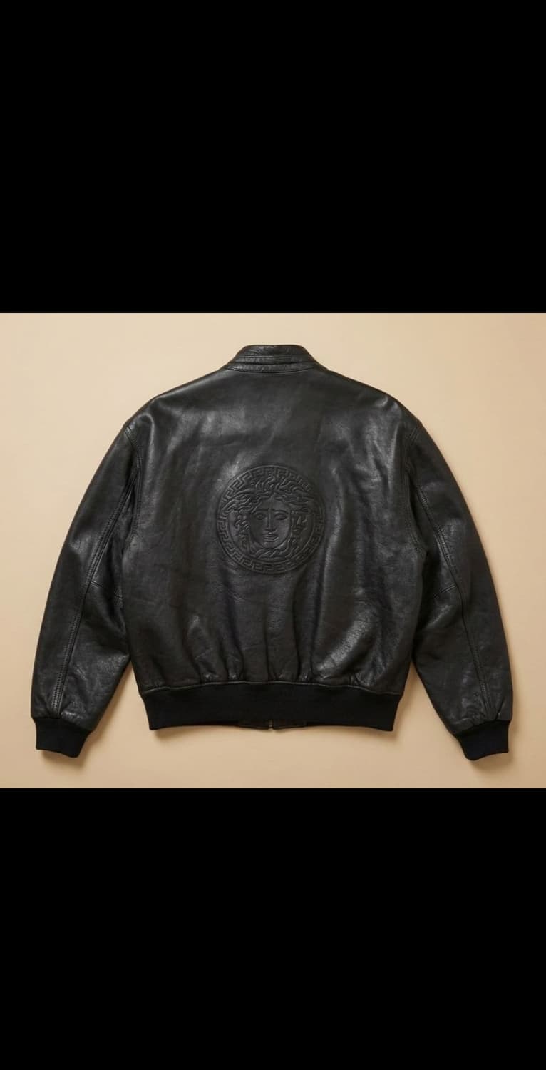 90s 베르사체 진스 꾸띄르 리버시블 레더자켓 상품이미지2