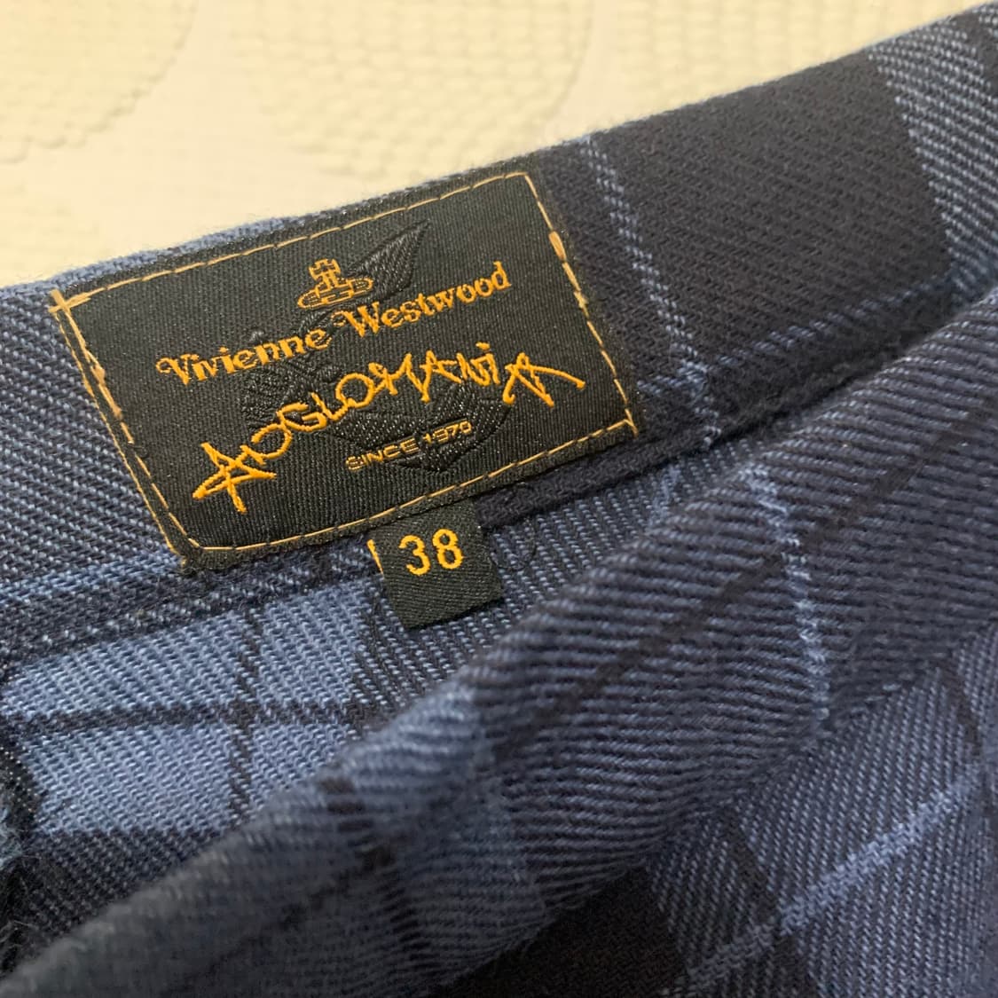 viviennewestwood 체크 울 비대칭 스커트 상품이미지5