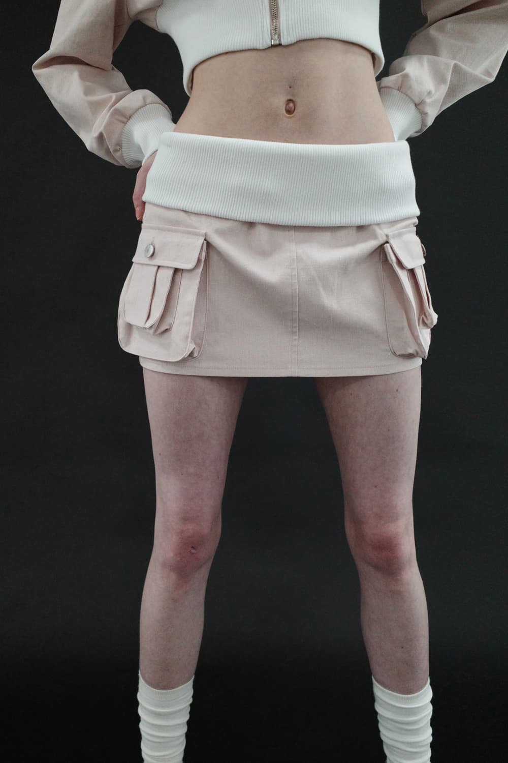 드라이로즈 립 포켓 자켓 스커트 핑크 세트 상품이미지2