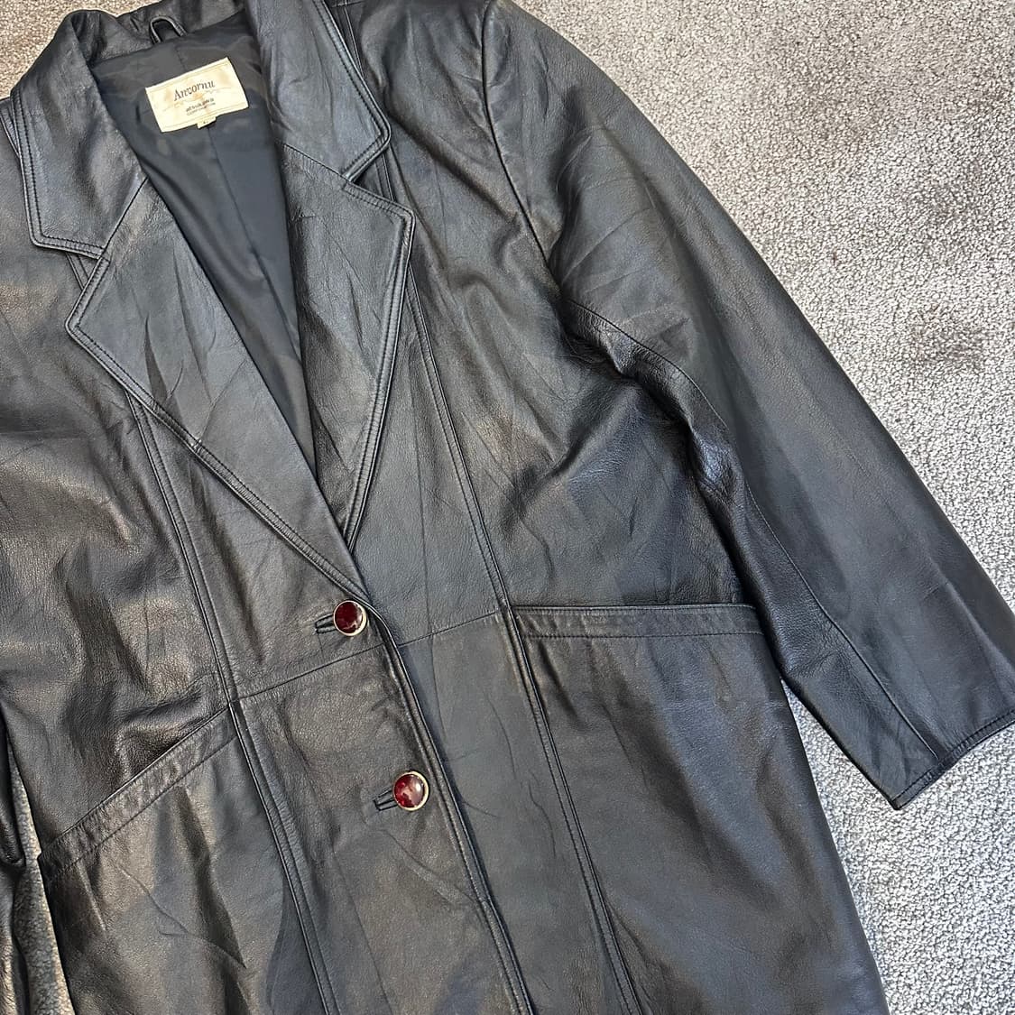 ANVORNU 빈티지 양가죽 블레이저 가죽자켓L 상품이미지7