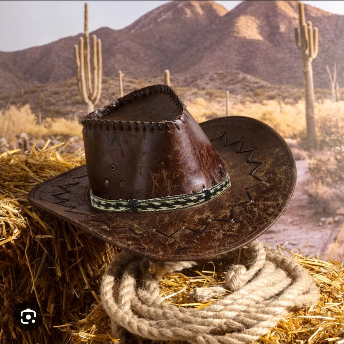 오스트리아 캥거루 가죽 스티치 웨스턴 페도라 57-58호 상품이미지2