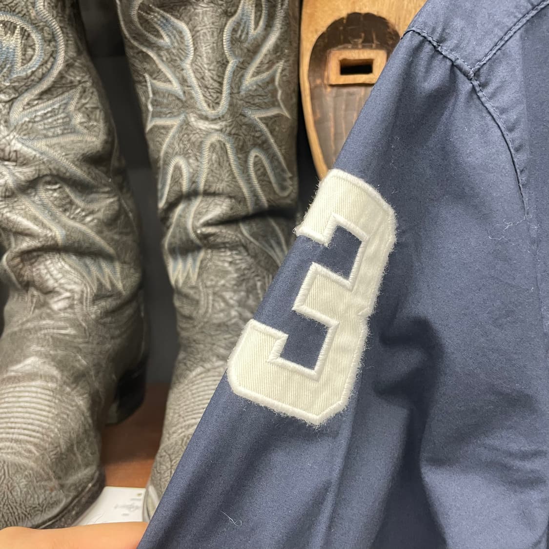 90s 폴로 랄프로렌 자수 로고 스윙탑 블루종 자켓 컨트리 상품이미지6