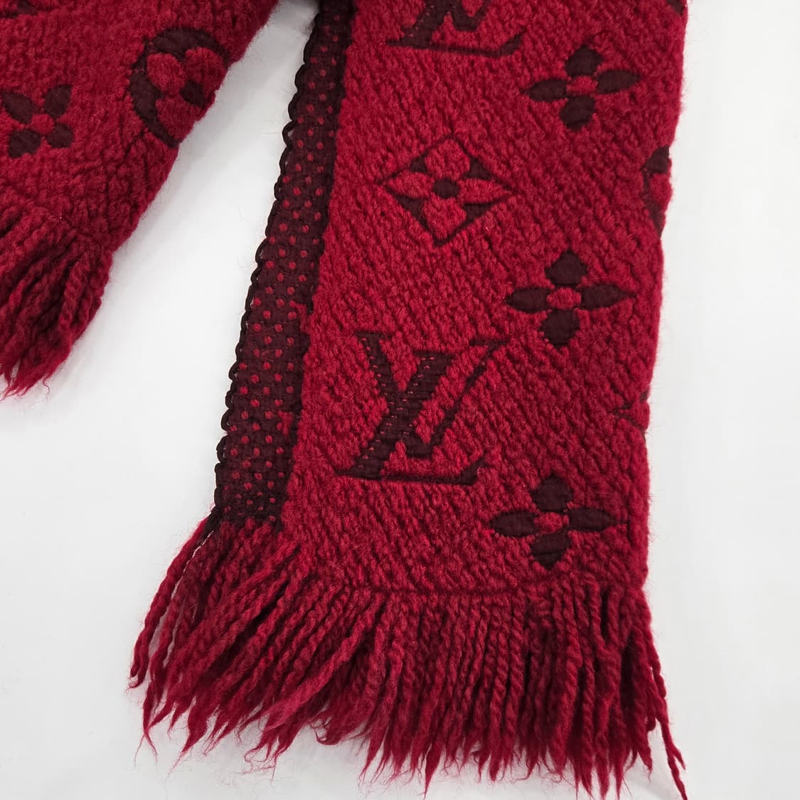 루이비통 LV 모노그램 로고마니아 머플러 레드 상품이미지2