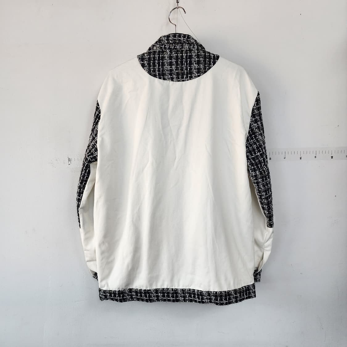 명품 화이트 트위드 배색 자켓 상품이미지3