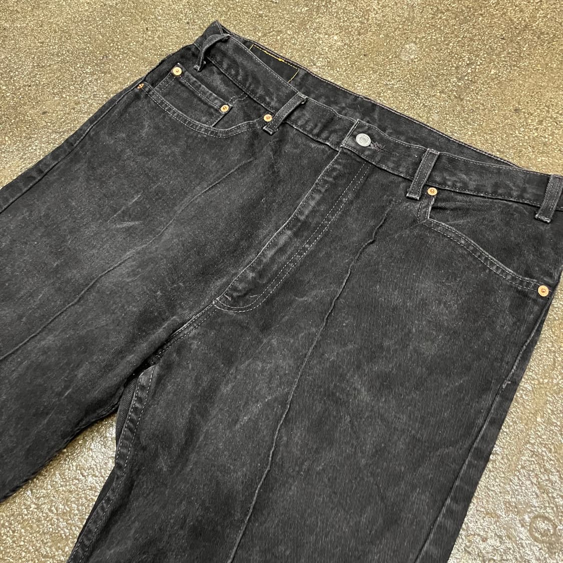 00s Levis505 핀턱 블랙진 (37“) 상품이미지2