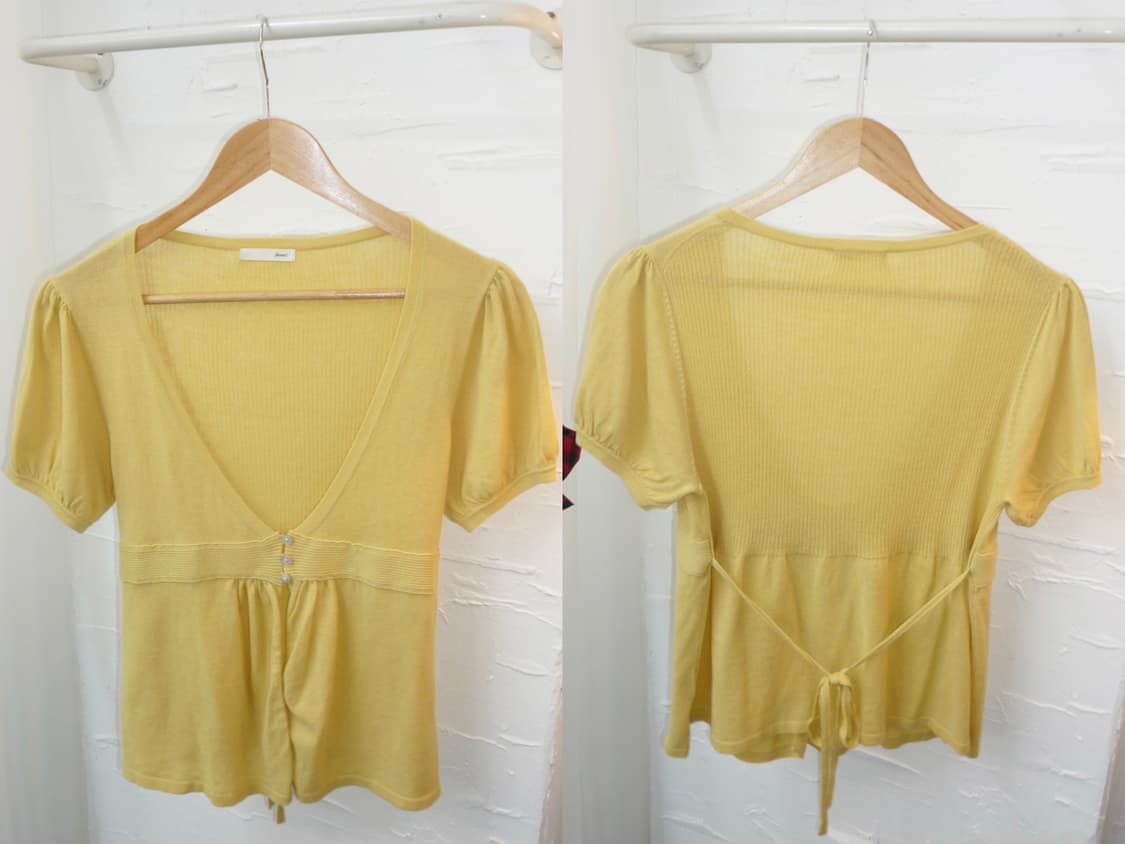 butter yellow tie-back cardigan 상품이미지4