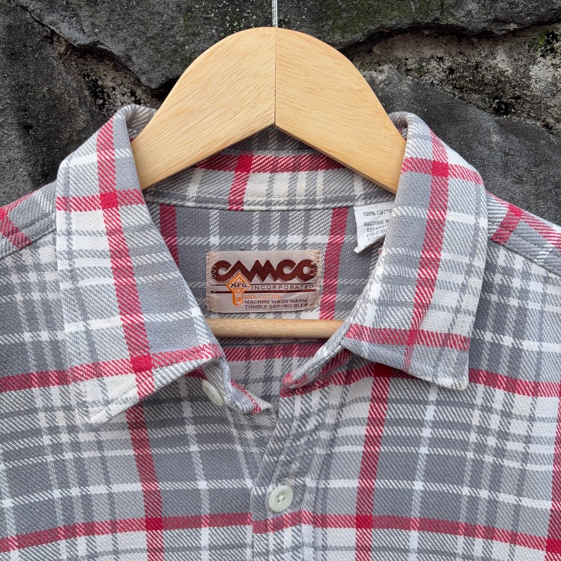 CAMCO 그레이·레드·화이트 플란넬 체크 셔츠 상품이미지8