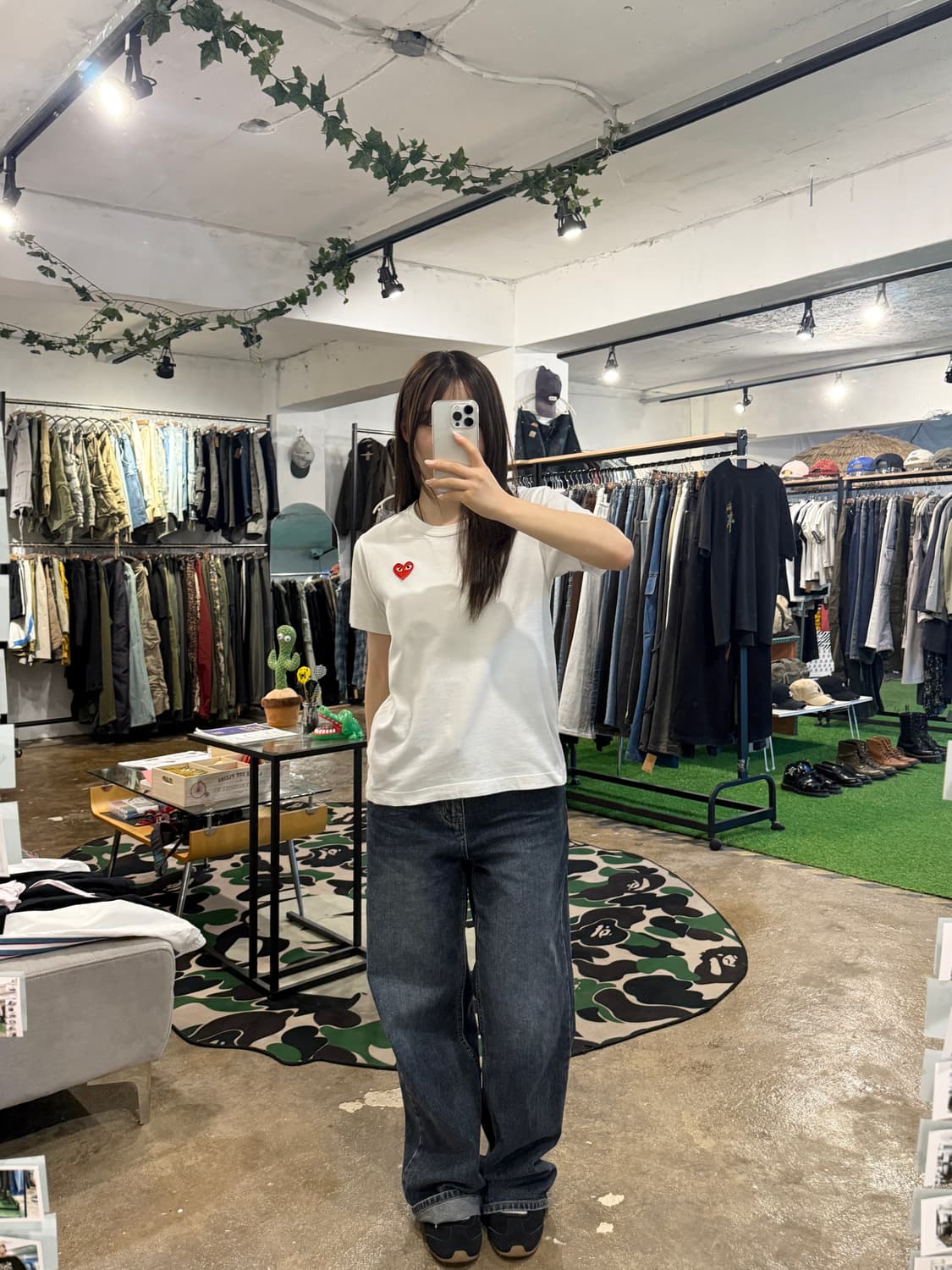 꼼데가르송 반팔 티셔츠 화이트 L 상품이미지4