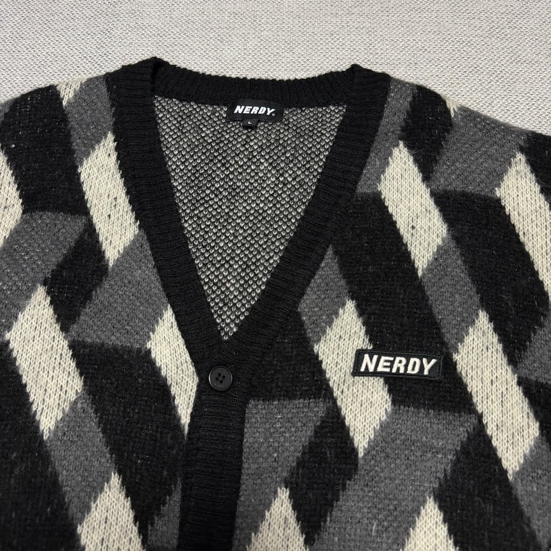 널디 NERDY 아가일 패턴 가디건 상품이미지2