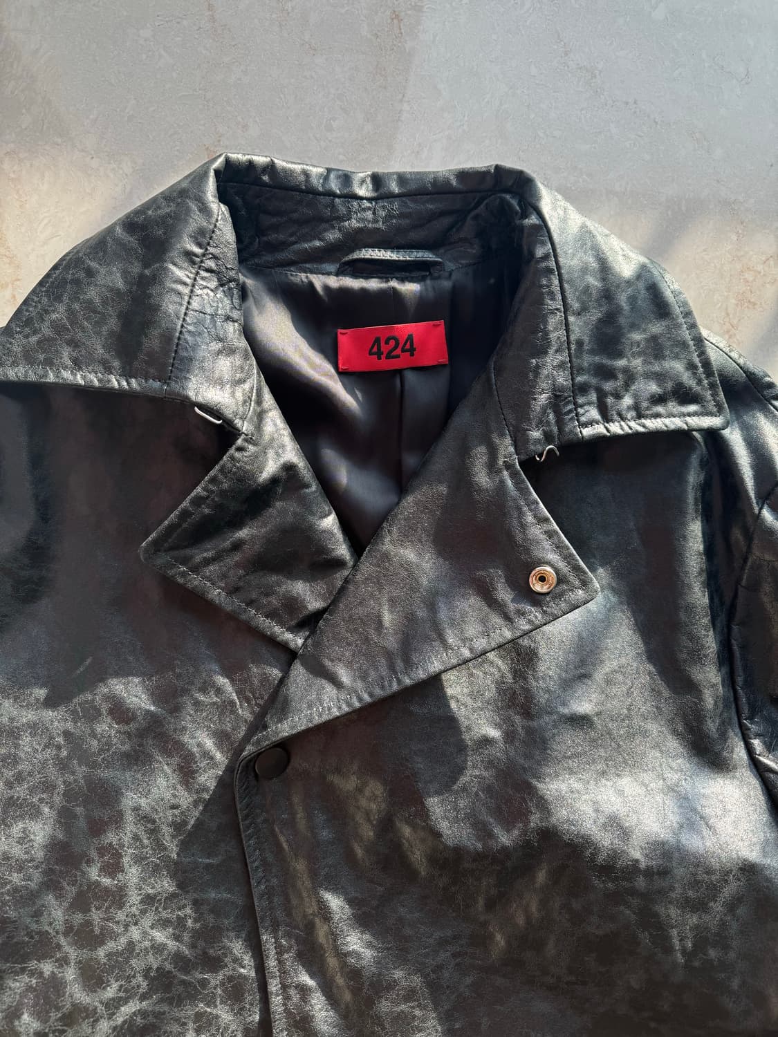 424 레더 트렌치 코트 자켓 50 상품이미지3