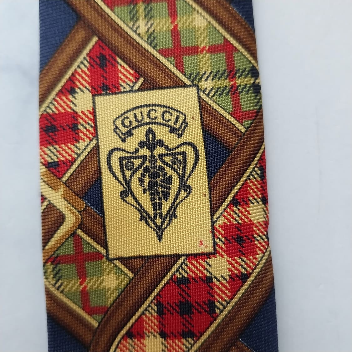 구찌 네이비 벨트 모티브 패턴 넥타이 9.3cm A+등급 K2564 상품이미지10