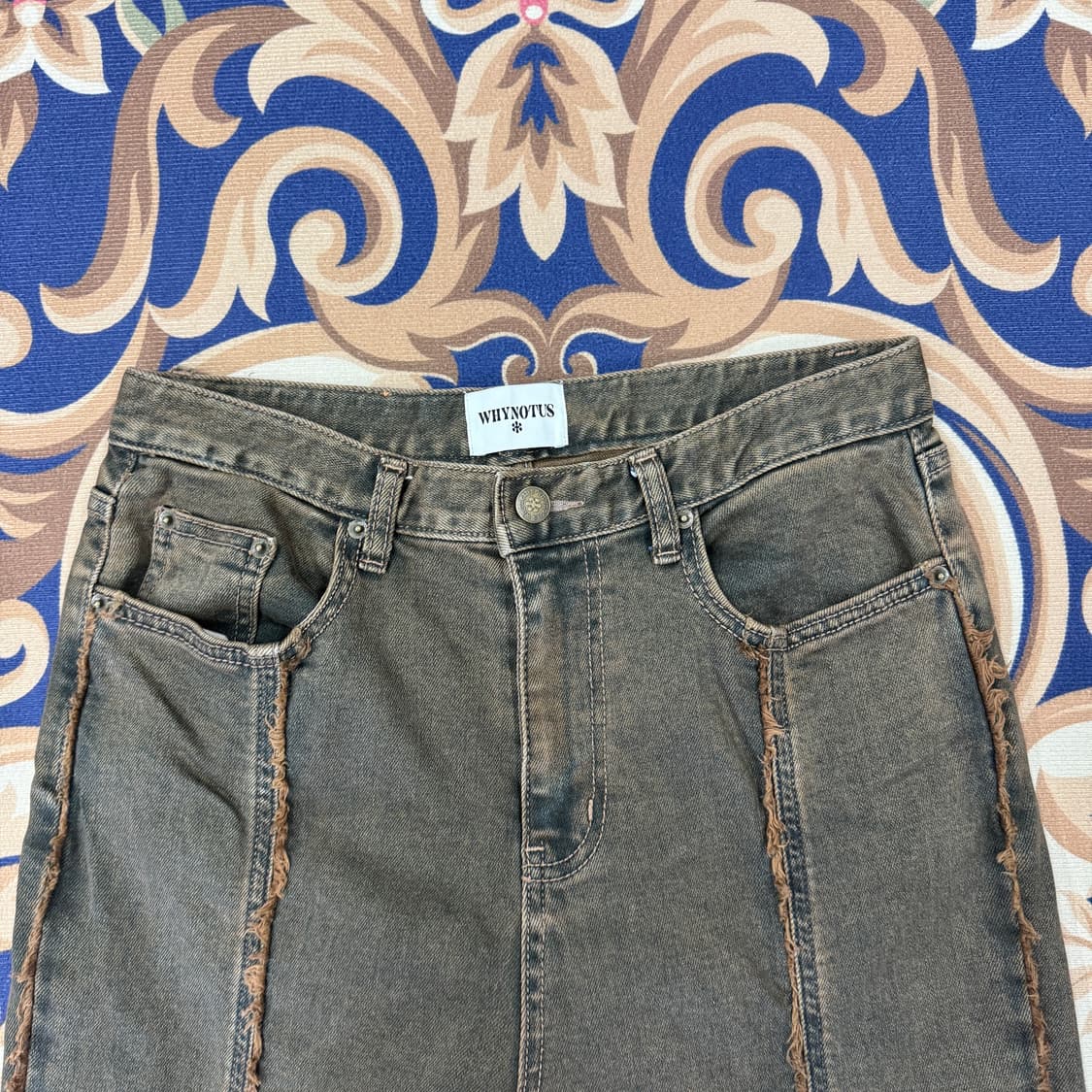 (M)와이낫어스 Whynotsu 녹워싱 데님팬츠 상품이미지2